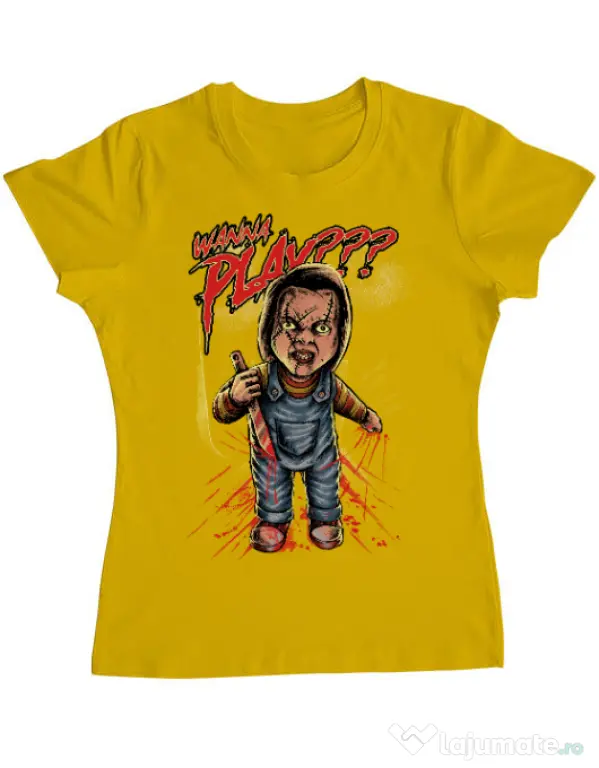 Tricou ADLER dama Wanna play Galben