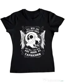 Tricou ADLER dama The best men are born as Capricorn Negru