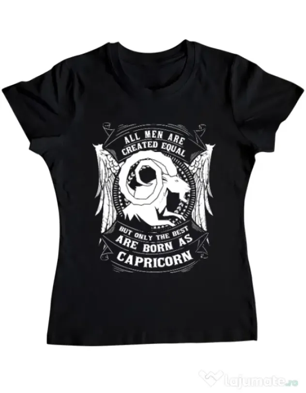 Tricou ADLER dama The best men are born as Capricorn Negru
