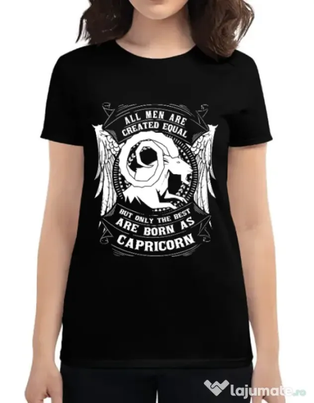 Tricou ADLER dama The best men are born as Capricorn Negru