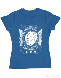 Tricou ADLER dama The best men are born as Leo Albastru azuriu