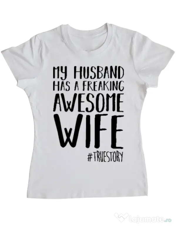 Tricou ADLER dama Awesome wife Alb