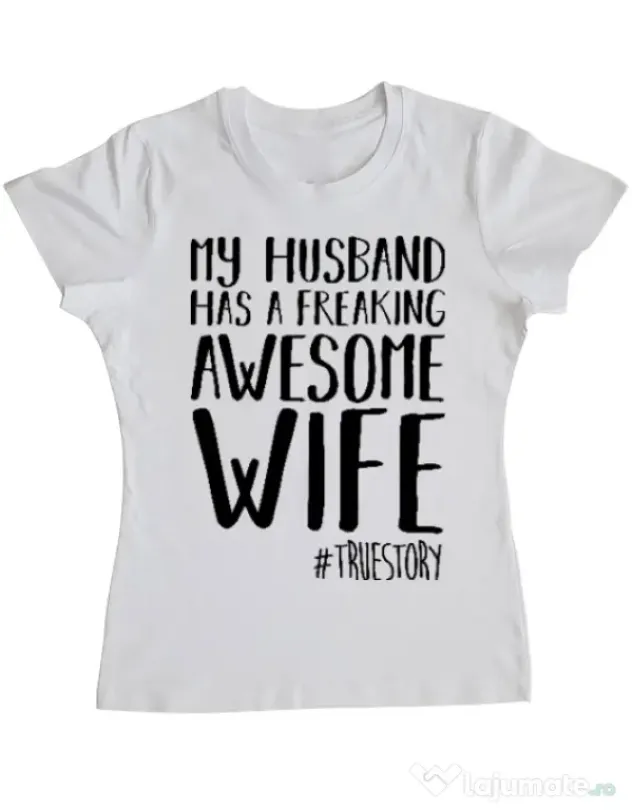 Tricou ADLER dama Awesome wife Alb