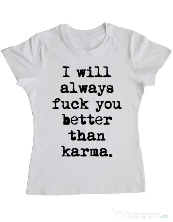 Tricou ADLER dama Better than karma Alb