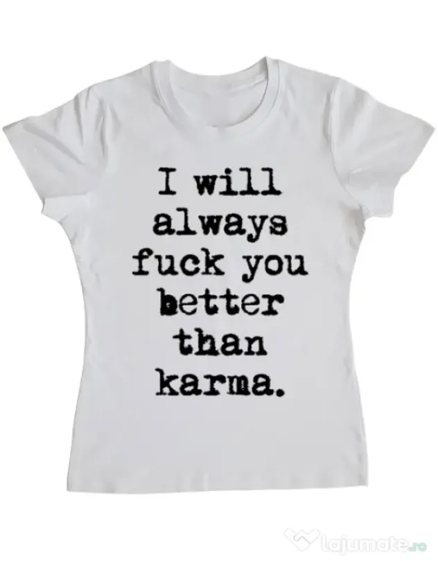 Tricou ADLER dama Better than karma Alb