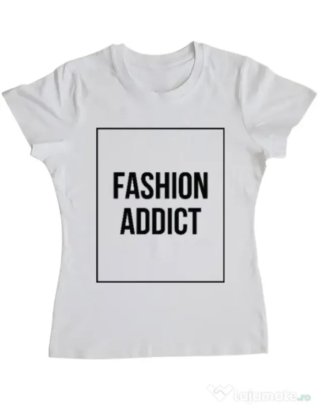Tricou ADLER dama Fashion addict Alb