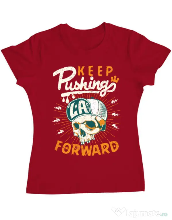 Tricou ADLER dama Keep pushing Rosu