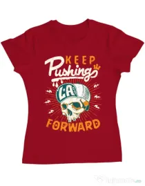 Tricou ADLER dama Keep pushing Rosu