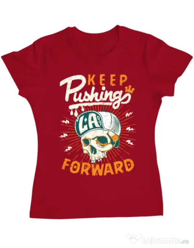 Tricou ADLER dama Keep pushing Rosu