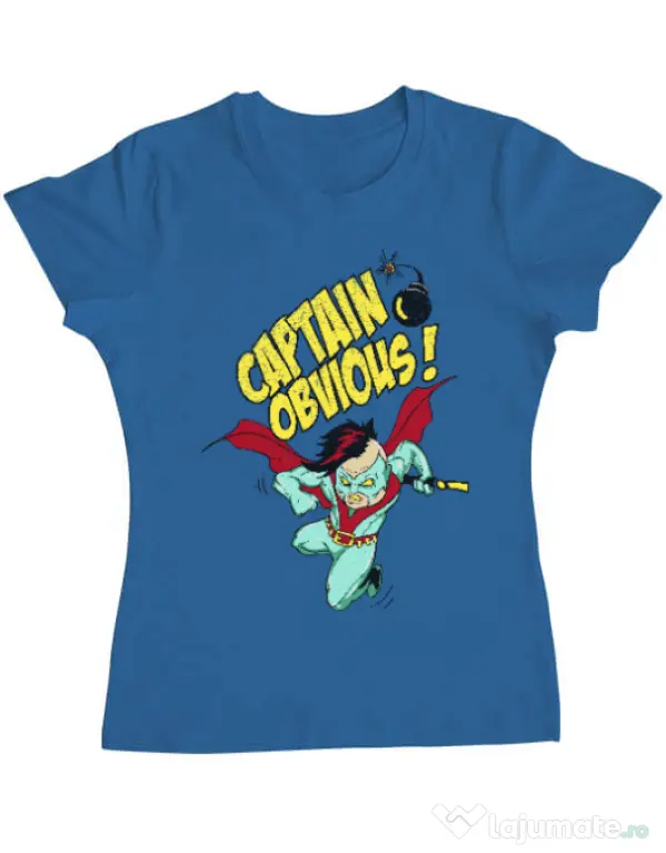 Tricou ADLER dama Captain obvious Albastru azuriu