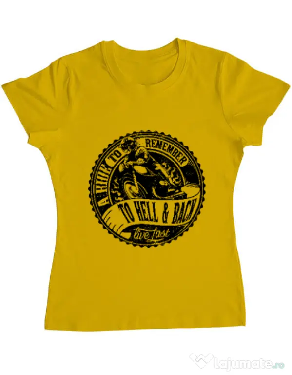 Tricou ADLER dama A ride to remember Galben