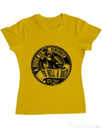Tricou ADLER dama A ride to remember Galben