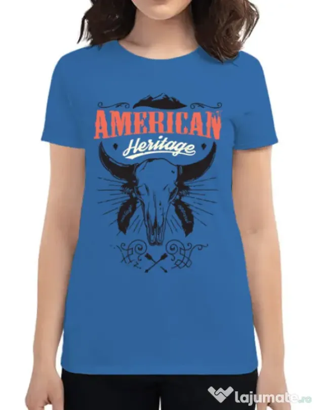 Tricou ADLER dama American heritage Albastru azuriu
