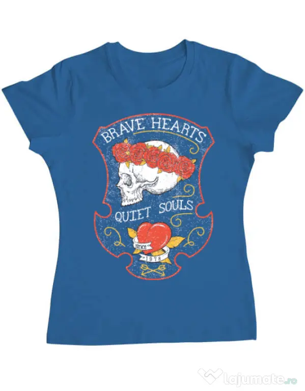 Tricou ADLER dama Brave hearts Albastru azuriu