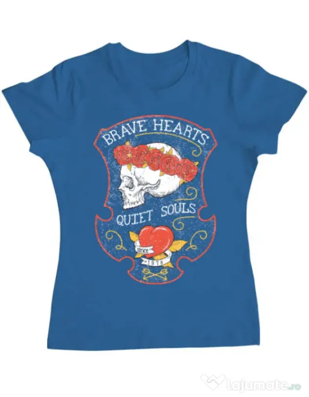 Tricou ADLER dama Brave hearts Albastru azuriu