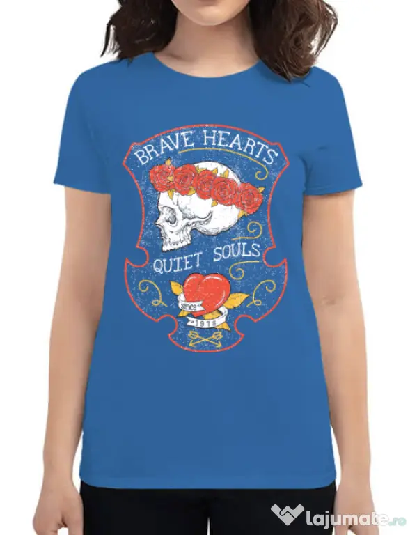 Tricou ADLER dama Brave hearts Albastru azuriu