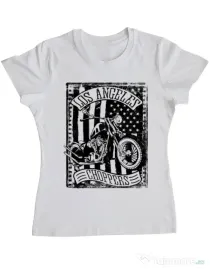 Tricou ADLER dama Flag and bike Alb