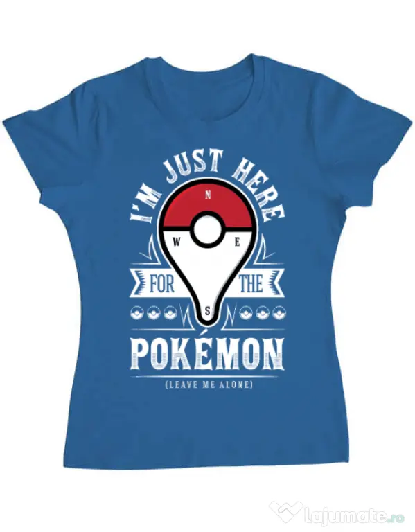 Tricou ADLER dama Here for the Pokemon Albastru azuriu