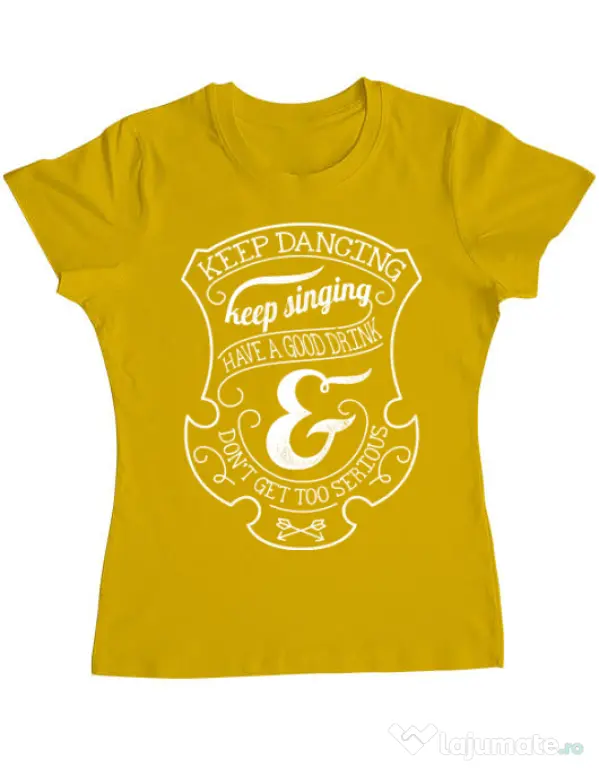 Tricou ADLER dama Keep dancing Galben