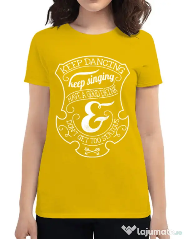 Tricou ADLER dama Keep dancing Galben