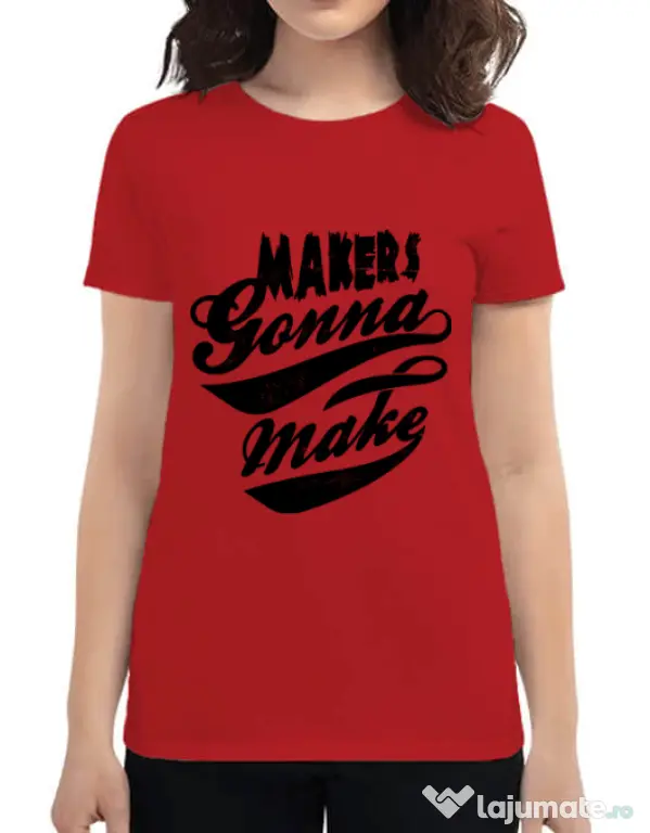 Tricou ADLER dama Makers gonna make Rosu