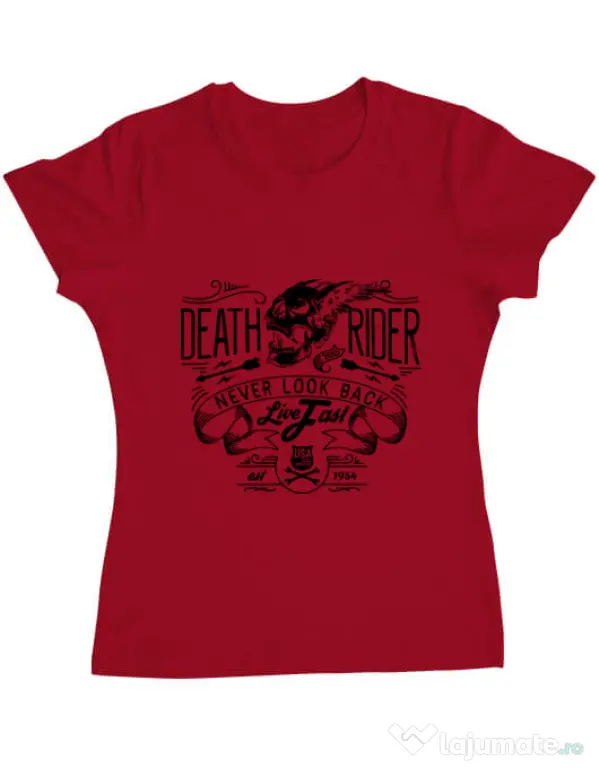 Tricou ADLER dama Never look back Rosu