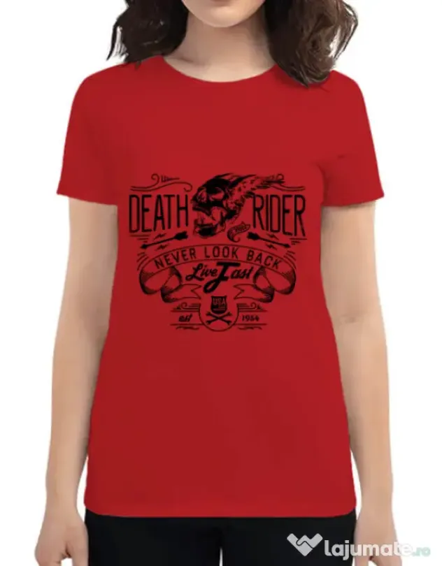 Tricou ADLER dama Never look back Rosu