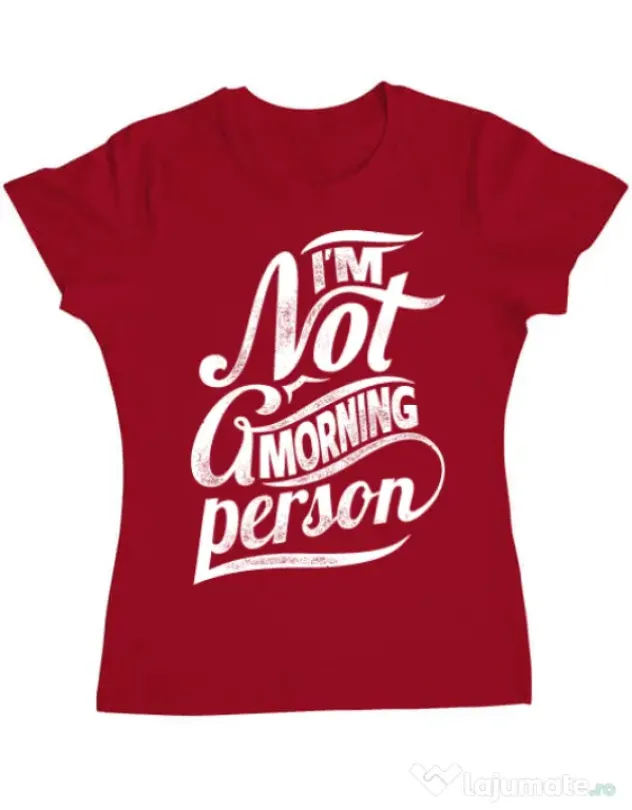 Tricou ADLER dama Not a morning person Rosu