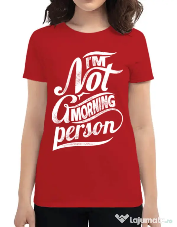 Tricou ADLER dama Not a morning person Rosu
