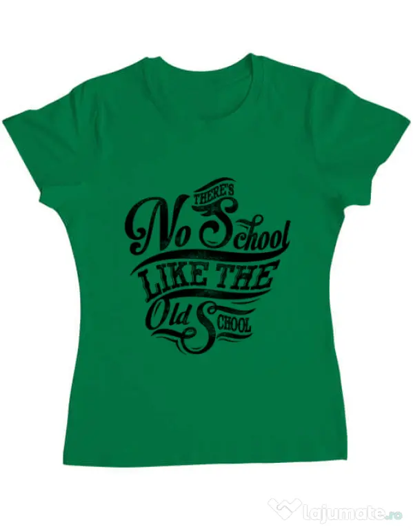 Tricou ADLER dama Old school typography Verde mediu