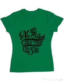 Tricou ADLER dama Old school typography Verde mediu