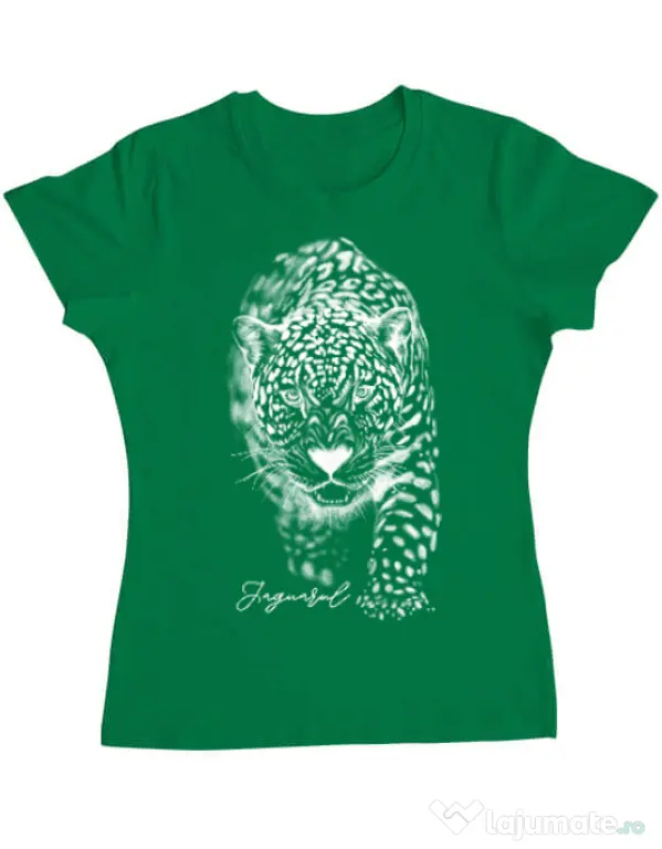 Tricou ADLER dama Jaguarul Alb Verde mediu