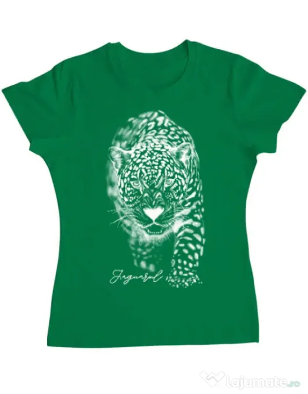 Tricou ADLER dama Jaguarul Alb Verde mediu