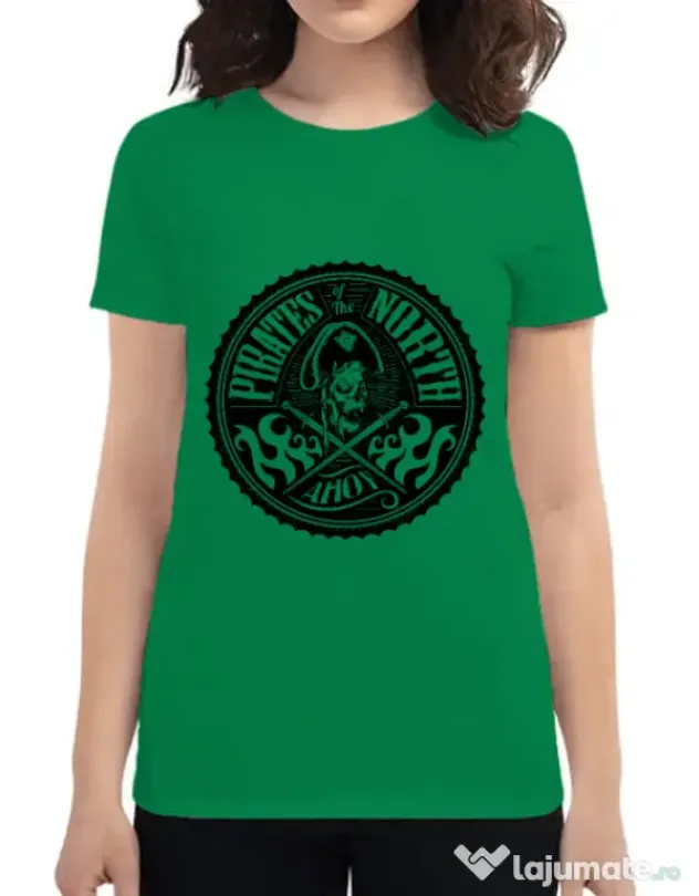 Tricou ADLER dama Pirates of the north Verde mediu