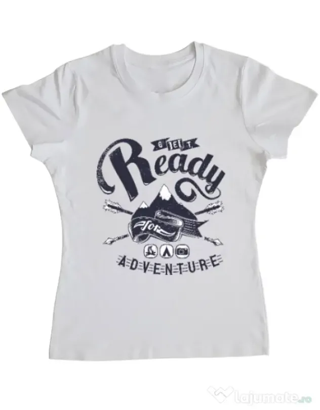 Tricou ADLER dama Ready for adventure Alb