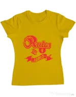 Tricou ADLER dama Rules are for fools Galben