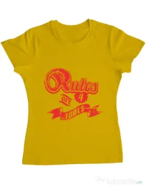 Tricou ADLER dama Rules are for fools Galben