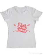 Tricou ADLER dama Stay wild Alb