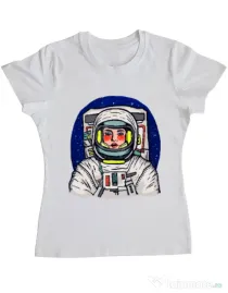 Tricou ADLER dama I need some space Alb