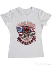 Tricou ADLER dama Blood sweat and gears Alb