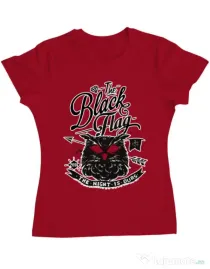 Tricou ADLER dama The black flag owl Rosu