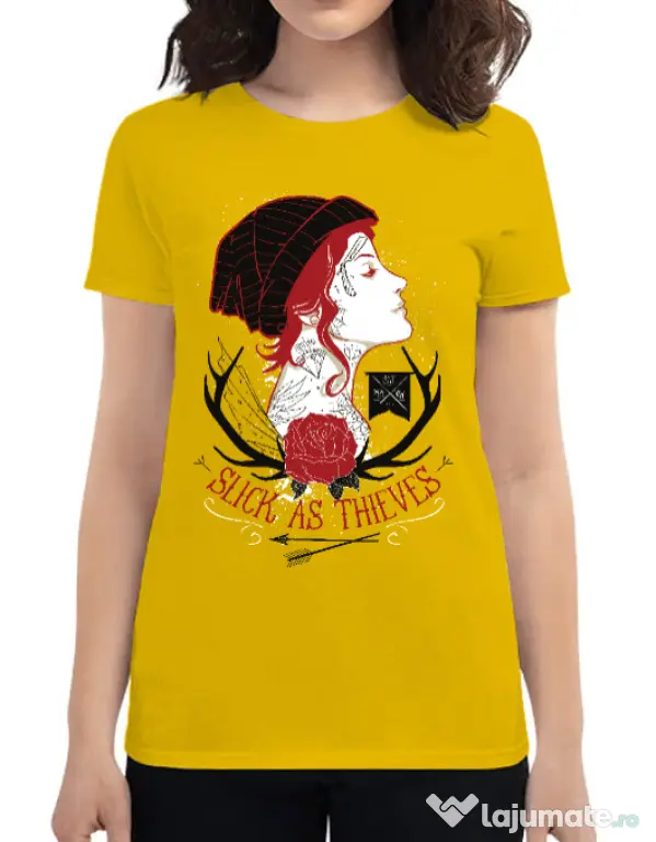 Tricou ADLER dama Slick as thieves Galben