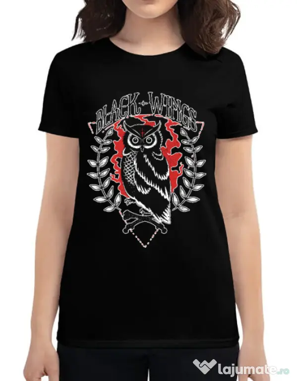 Tricou ADLER dama Black wings Negru