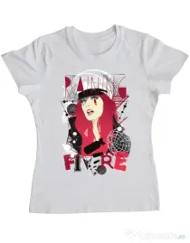 Tricou ADLER dama Raining fire Alb