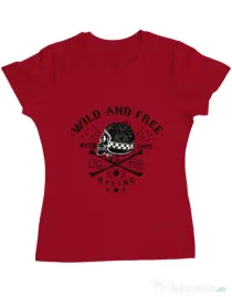 Tricou ADLER dama Wild and free Rosu