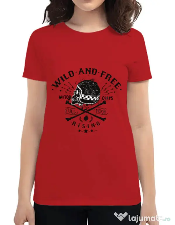 Tricou ADLER dama Wild and free Rosu