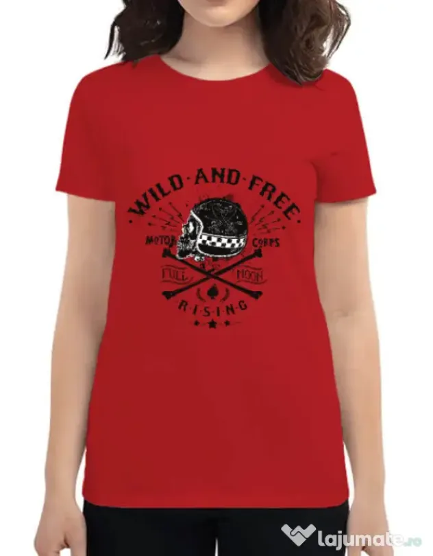 Tricou ADLER dama Wild and free Rosu
