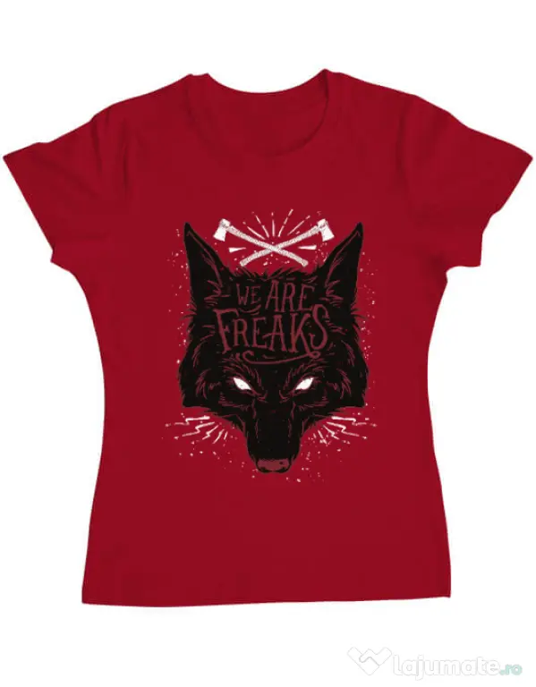 Tricou ADLER dama We are freaks Rosu