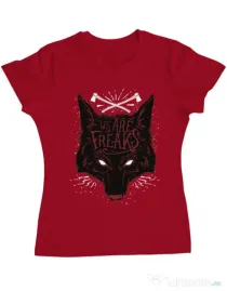 Tricou ADLER dama We are freaks Rosu