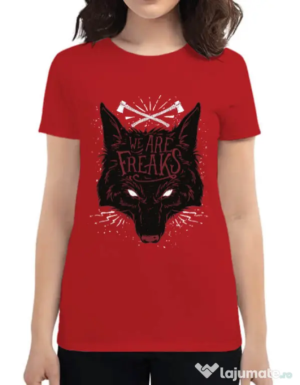Tricou ADLER dama We are freaks Rosu